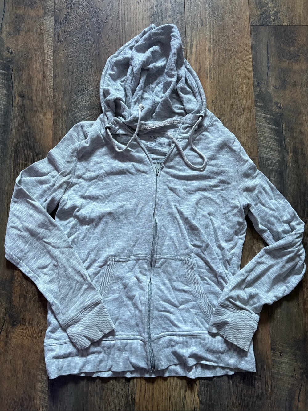 Sonoma Heather Light Gray Zip Hoodie